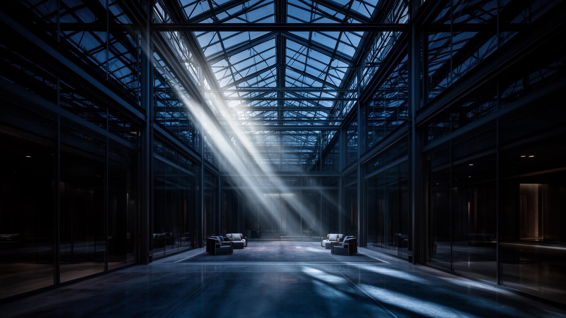 Steel & glass architectural atrium